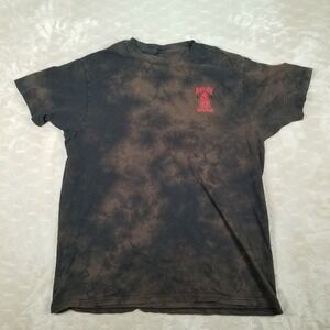 Death Row Records‎ Shirt Black Tie Dye Bleach Dye Embroidered Logo Sz Large WORN